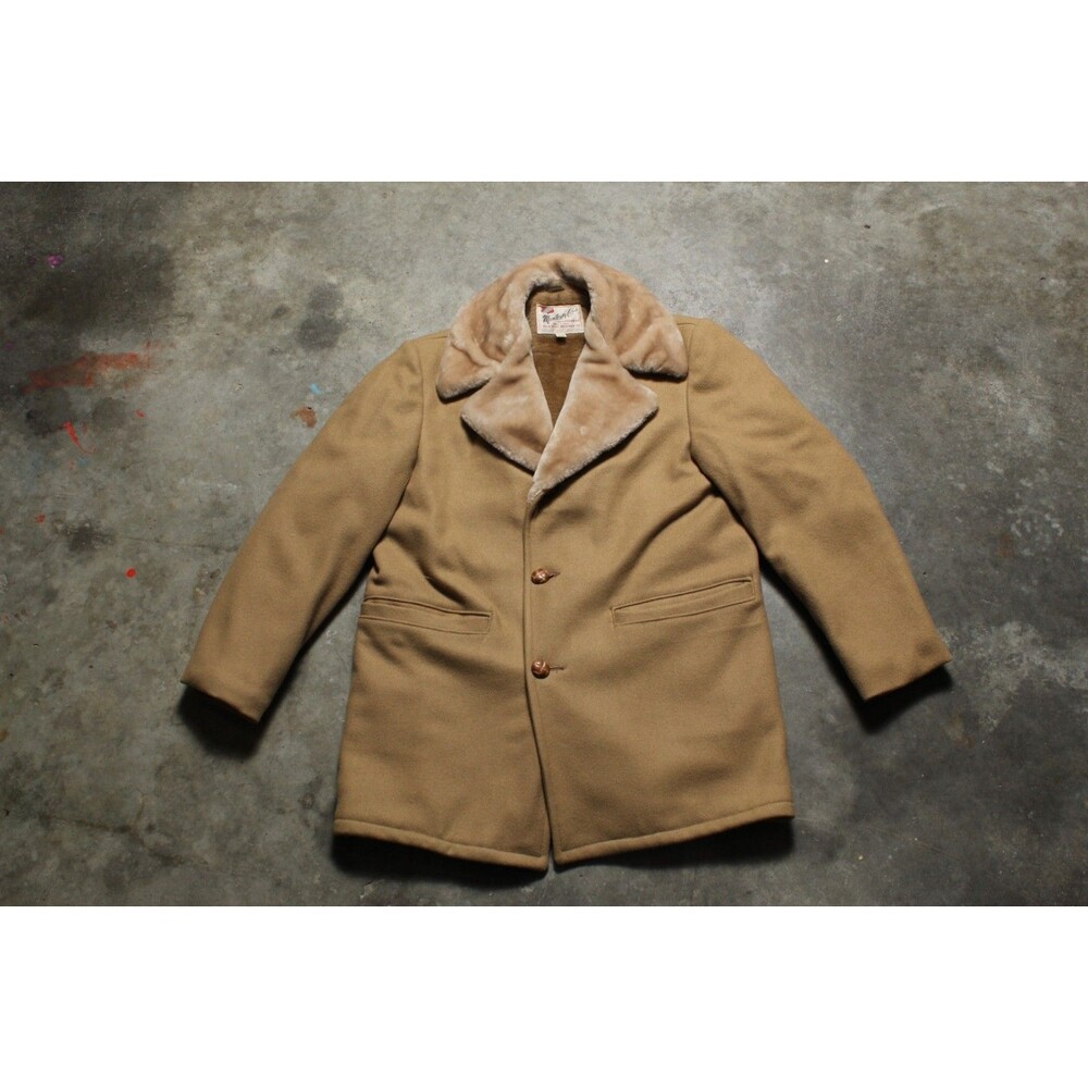 Vintage 70's USA Union-Made Monterey Club Faux Fur-Lined Coat - Size 40